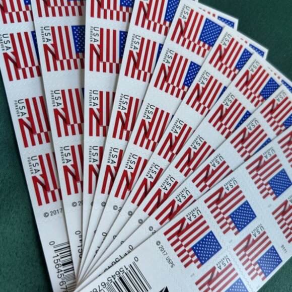 500 usps forever stamps of 2018 Mail U.S.A. Flag Postage - Picture 2 of 2